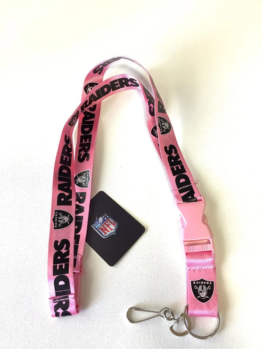 NFL Las Vegas Raiders Logo on Pink w/Black Lettering 24